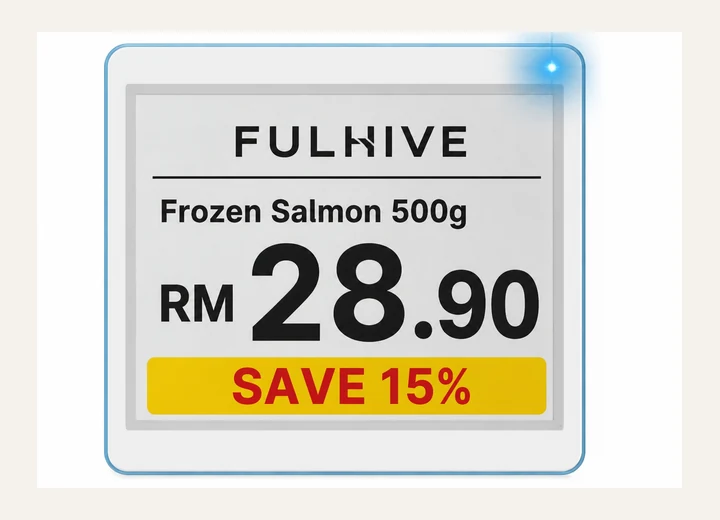 Protected Fulhive electronic shelf label for cold retail zones