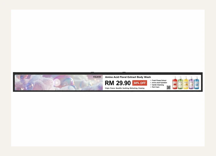 Fulhive LCD shelf-edge display for full-colour retail content